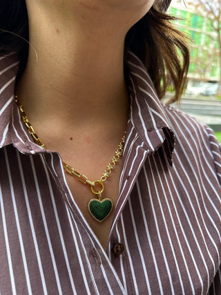 Colorful Heart Zümrüt Kolye