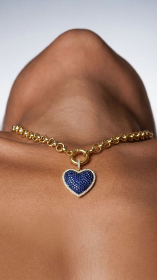 Colorful Heart Short Mavi Kolye