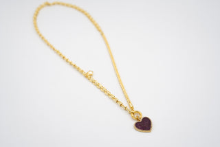 Colorful Heart Ametist Kolye